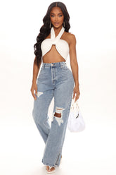 Go Back To The 90's Side Slit Jeans - Medium Blue Wash Ins Street